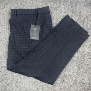 NWT Shaquille O'Neal XLG Dress Pants 50x30 Gray Plaid Stretch Big & Tall New